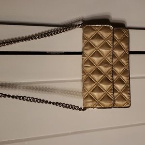 Marc Jacobs gold satin evening bag